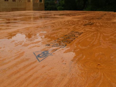 Georgia-Pacific. DryPly plywood subfloor has a water-repellant coating that absorbs up to 40% less water during the normal construction cycle than uncoated plywood, the maker says. Backed by a lifetime limited warranty, the product is also SFI certified. 800-284-5347. 
www.gp.com. 
–V.M.