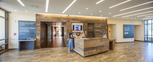 The visitor center entry