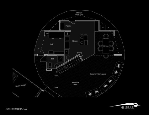 First floor, HI-SEAS dome habitat