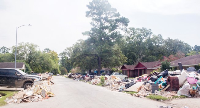 Flooding damage in Lakewood, a Houston neighborhood, in September 2017