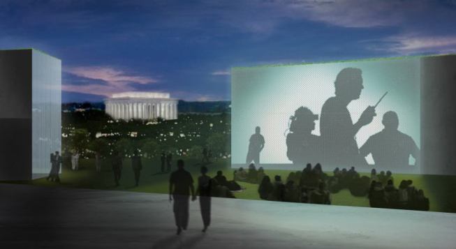 Pavilions with views to the Lincoln Memorial&nbsp;(Jan. 2013).