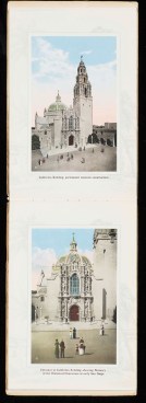 An illustration by Bertram G. Goodhue of a building in California captured during the Panama-California Exposition in Balboa Park in San Diego.