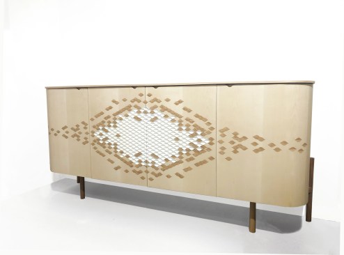 The Ecaille sideboard, by Studio Line & Raphaël, was designed using new technologies such as 3D modeling, digital cutting and 3D printing.