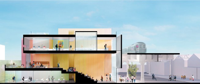 Sectional rendering of MRNY’s new home