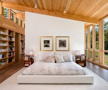2010 CHDA  Private Residence, Sebastopol, Calif.  Merit Award: Custom Home&nbsp;/ Less Than 3,000 Square Feet  Turnbull Griffin Haesloop Architects, San Francisco   By pulling the decks to the sides of the house, architects Mary Griffin and Eric Haesloop were able to free up the long, glass rear fa&ccedil;ade—including one wall of the bedroom—to take in mountain vistas.