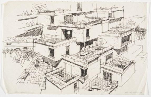 Sketches of Habitat 67 as built