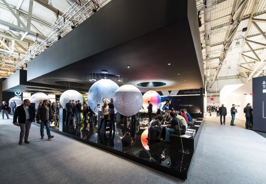 The Occhio stand in Hall 1 at Light+Building 2016.