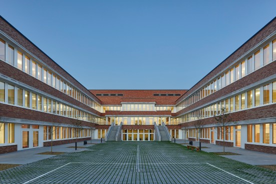 View of plaza from west