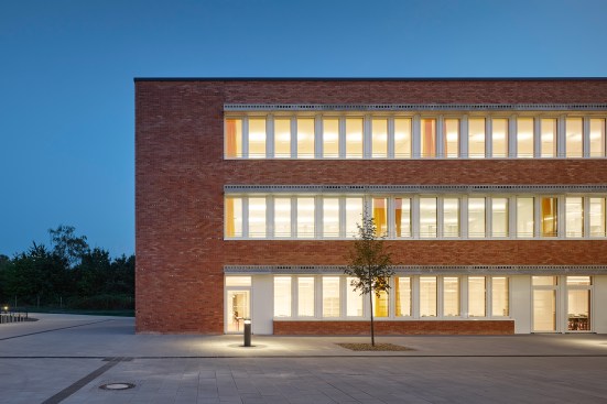 exterior view at dusk