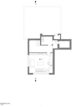 The Pavilion House by Tal Goldfish Smith, Basement level