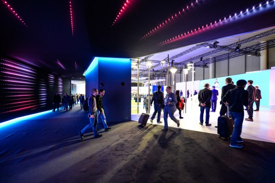 The entryway to the Philips stand at Light+Building 2016.