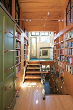  The stairwell doubles as a library.