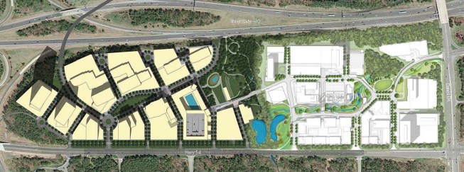 Gensler's Park Center redevelopment plan in Triangle Park
