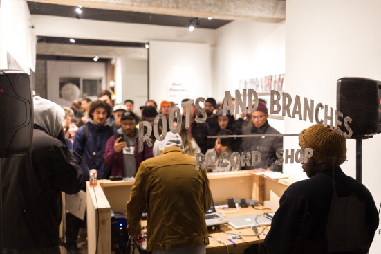 The Roots and Branches project, curated by ELL, a Campbell-led arts initiative, turned a storefront space into a record shop, exploring the transaction of culture.