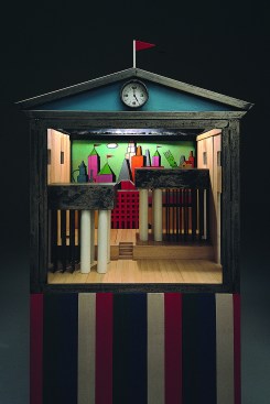 Aldo Rossi, "Teatrino Scientifico, Scena con Cabine," 1978.