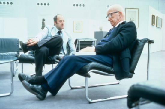 Norman Foster and Buckminster Fuller in the Sainsbury Centre, 1978