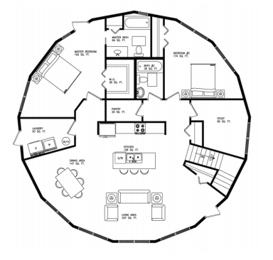 Chesapeake B floor plan: 2 bedroom / 2 bath, 1,496 heated sq. ft.&nbsp;