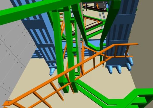 This 3-D image derived from&nbsp;a point cloud shows new structural elements as they pass through the historic Eiffel structure.
