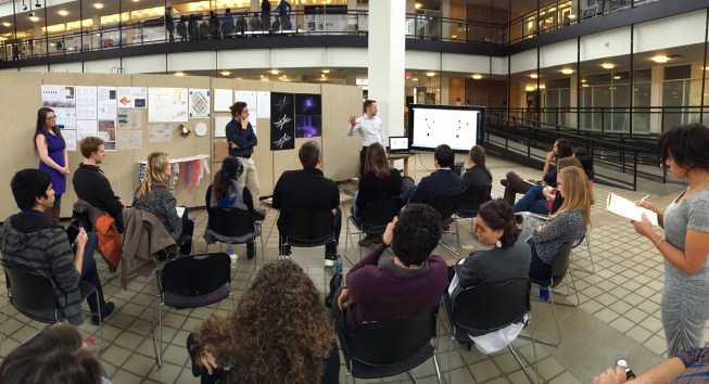 The course's final presentation with the biologists and invited critics.