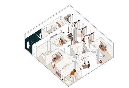 A drawing for the currently under construction V & Co Spa in San Jose, Calif.