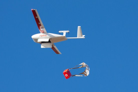 Zipline's 2016 autonomous drone delivery system.