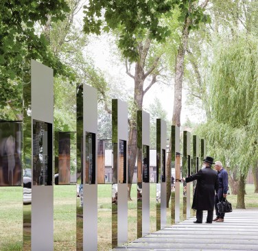 "Through the Lens of Faith," at the Auschwitz-Birkenau State Museum, designed by Studio Libeskind and featuring photographs by Caryl Englander.