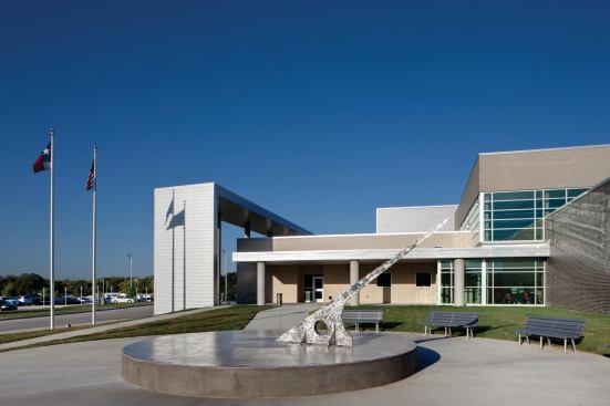 Lady Bird Johnson Middle School includes a life-size sun dial so that students can learn about earth-sun rotation and time.
