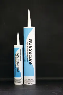 Chem Link. Chem Link’s WallSecure is a polyether-based, solvent-free, nonhazardous construction adhesive. Because the 100% solid formulation is moisture cured, it has quick grain strength, or grab. Installation is faster than water-based adhesives, and, because there are no solvents that need to be flashed off, it saves a step in installing drywall. The firm has a wide range of solvent-free, polyether-based adhesives and sealants for contractors along with its GreenLink brand consumer-focused products. 800.826.1681. www.chemlink.com.