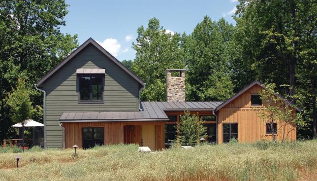 Miche Booz Architect used a combination of thrift, technology, and LEED principles to design this weekend cottage in Virginia.