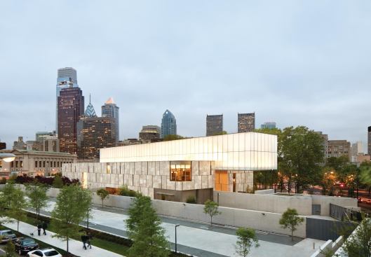 The Barnes Foundation at dusk.