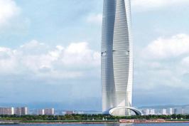 The 110-story Fluidic Tower in Seoul, South Korea.