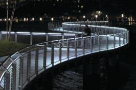 The LED Handrail System at the Per C waterfront park in Hoboken, N.J.