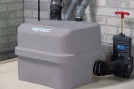 The Sanicubic Classic is a grinder system that reduces solids in the wastewater system.
