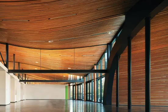 A flexible education space can be configured for seminars or events.