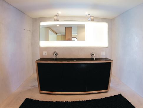 The thin profile of the RUBBiSH sink means that the overall weight of the rubber sink surface is less than a pound, so the custom support structure can be lightweight.