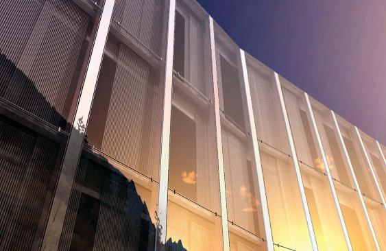 Studies of the glass façade during dusk helped predict the variations in light reflectivity caused by the building form, its cladding, and the interior shading system.