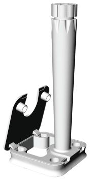 The base of the streetlight has an asymmetrical design to allow for ergonomic, efficient installation and wiring. Durability is another goal: All parts are high-pressure case aluminum with a painted finish. Bolts and wiring are enclosed by an access door with a sloping top surface for water runoff.