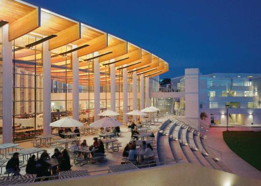 Moshe Safdie and Associates' Eleanor Roosevelt College, founded in 1988, was the fifth of the university's six residential colleges, which are modeled on those at Oxford and Cambridge.