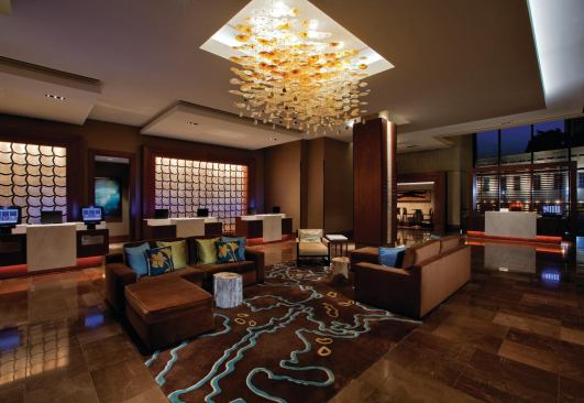 Hyatt Regency San Antonio

San Antonio, Texas



Looney & Associates and Douglas Architects

 This spring, the Hyatt Regency completed the first phase of a $30 million renovation, which gave the hotel a new porte-cochère and revamped the lobby to achieve what the hotel's general manager calls an "urban lodge" ambiance. The second phase of the renovation, under way now, will focus on the meeting rooms and ballroom.