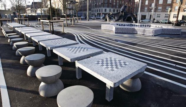 Chess tables in the Black Market.