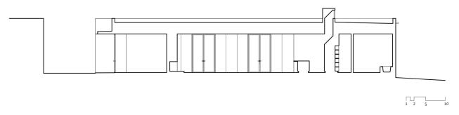 This building section shows the profile of the periscope.