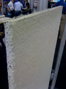 DUROCK cement board Next Gen is made with a proprietary aggregate, which results in a panel that is 25% lighter than competing products. Moisture- and mold-resistant, the panel holds screws better and results in a 20% faster installation. 
www.usg.com.