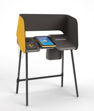 A prototype for a Los Angeles County Voting Booth, designed by IDEO, Digital Foundry, and Cambridge Consultants