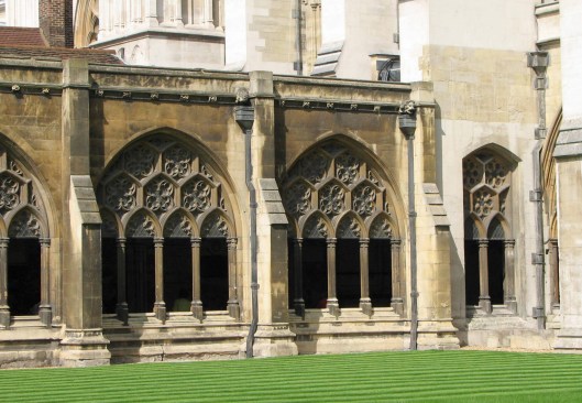 The cloister at Westminster Abbey in London
