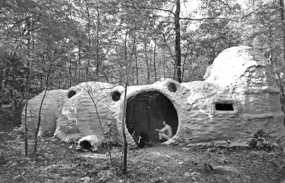 Inflatable foam house built on the Yale golf course in 1968