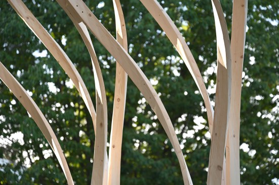 Some zippered wood members used in the prototype twisted 135 degrees.